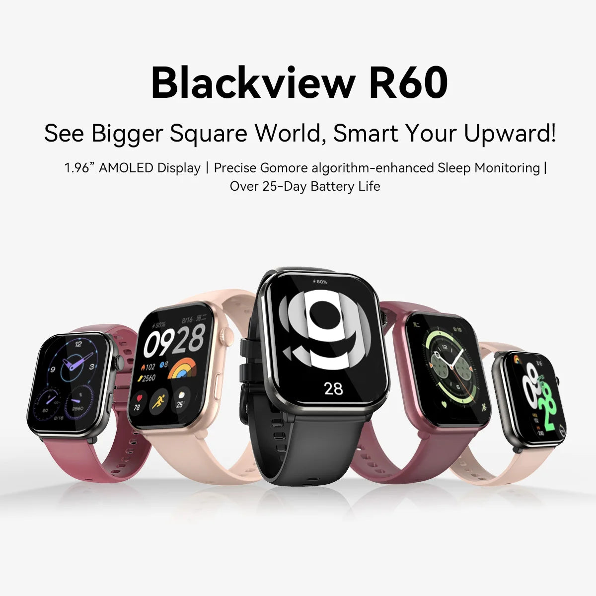 Introducing the R60 Smartwatch: Experience Cutting-Edge Health and Fitness Tracking with a Stunning 1.96'' AMOLED Display and Bluetooth Connectivity!