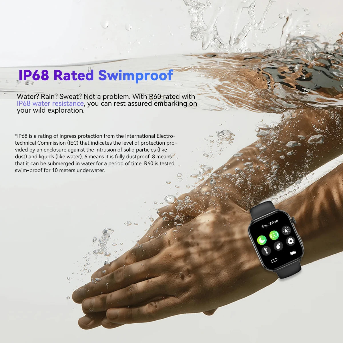 Introducing the R60 Smartwatch: Experience Cutting-Edge Health and Fitness Tracking with a Stunning 1.96'' AMOLED Display and Bluetooth Connectivity!